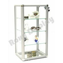 Roxy Display Lockable Door Glass Countertop Display Case, 14'' x12'' x 27''
