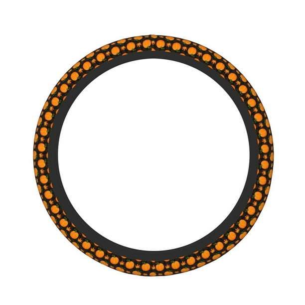 Balery Orange Pumpkin And Autumn Maple Fundas elásticas antideslizantes para volante, funda protectora universal para hombre y mujer, 15 pulgadas, accesorios para coche.