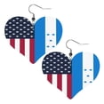 thumbnail image 6 of Leather Heart Earrings Dangle For Women America Honduran Flag Love Earrings Drop For Women, 6 of 6