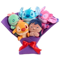 Disney Stitch Deluxe Valentine’s Day Plush Bouquet, 5 Plush Dolls Included, Kids Ages 2 and up