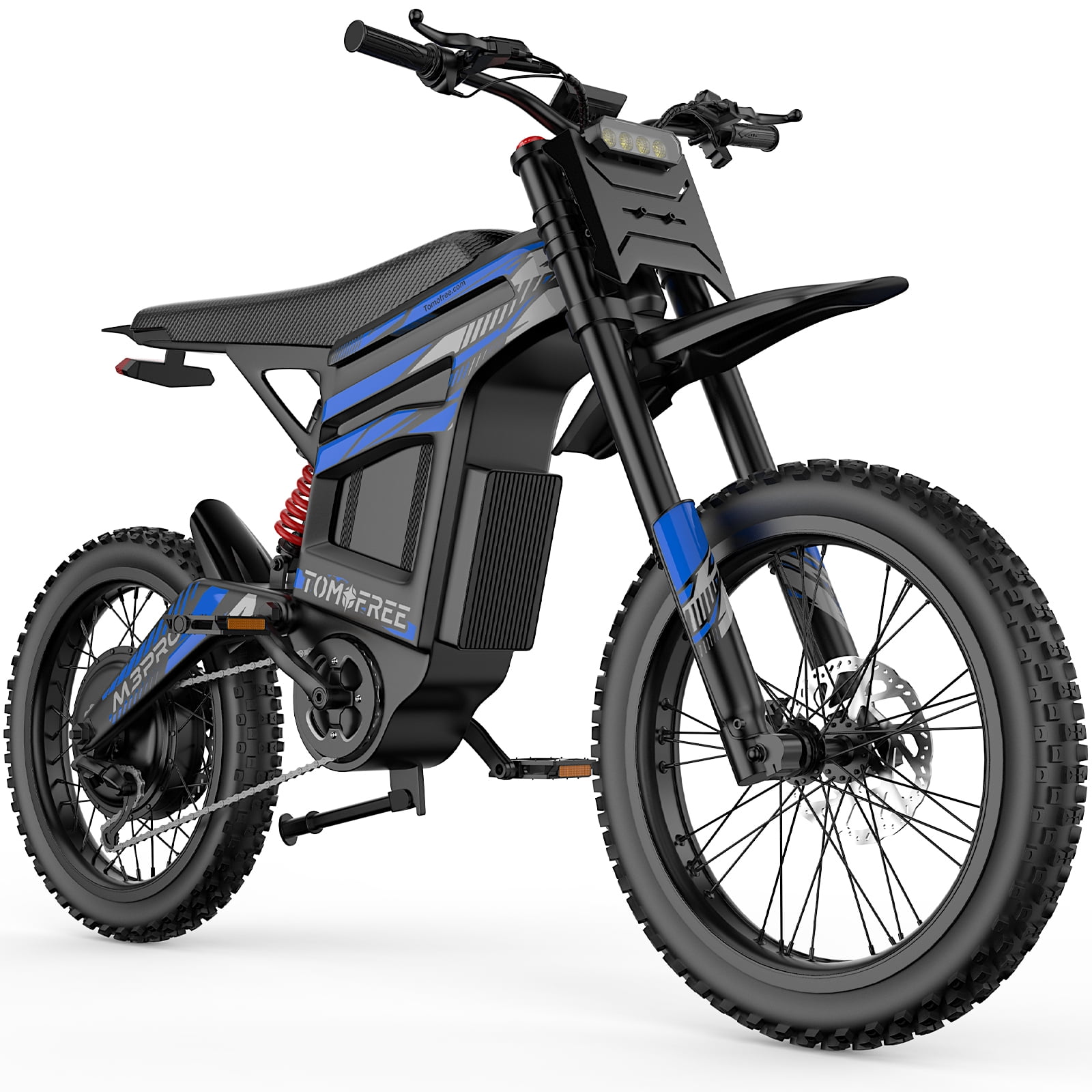 Electric Dirt Bike for Adults Teens, 6500W Motor(Peak), 75 Mile Range, 50MPH Max Speed, 72V 30Ah Removable Battery, 3-Speed, 19"/17" Off-Road Tires, Dual Hydraulic Brakes & Full Suspension