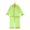 thumbnail image 3 of Pijamas de manga larga para niños y niñas, conjuntos de pijamas de 2022 algodón con volantes, para Otoño e Invierno, 3 of 4