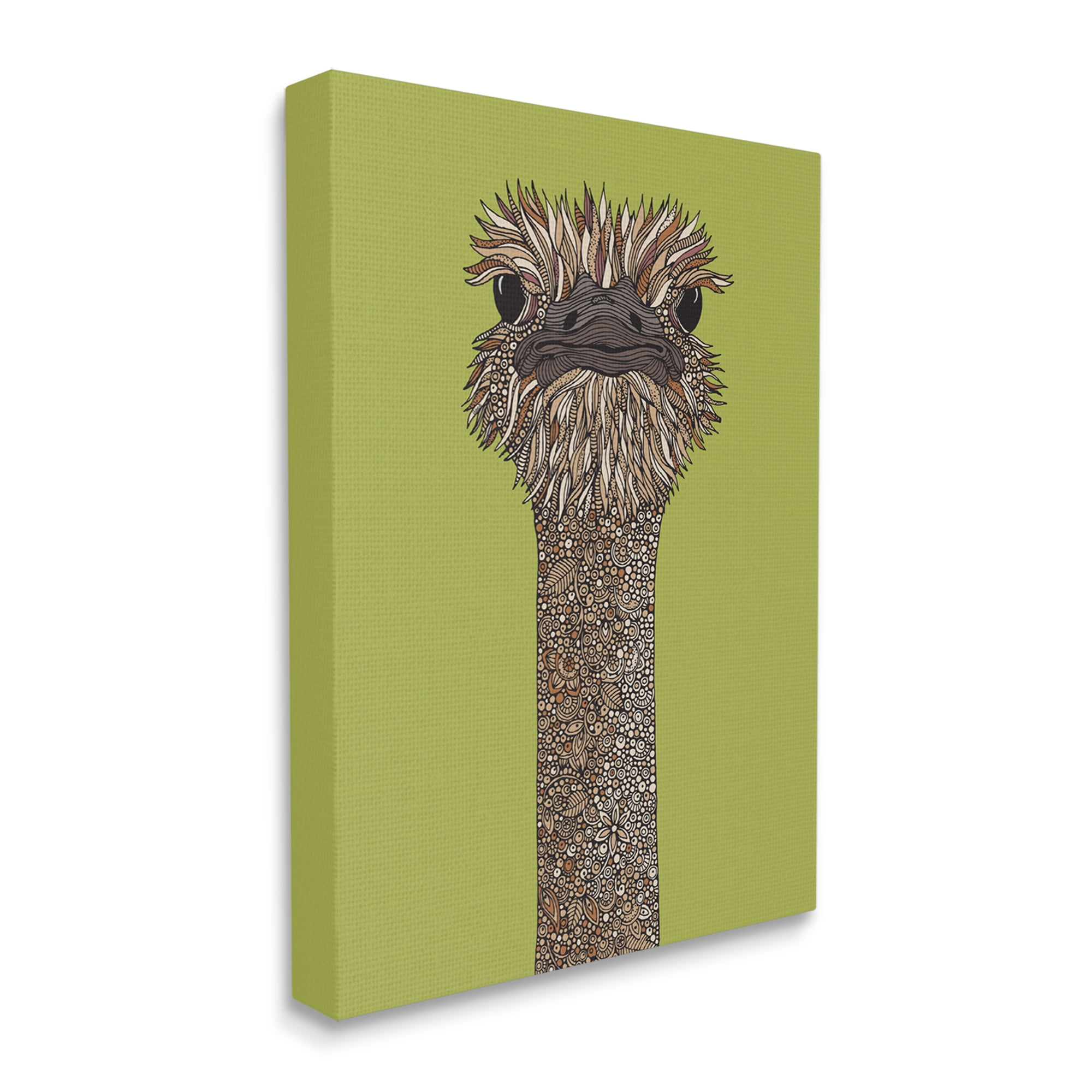 Stupell Industries Detailed Ostrich Bird Floral Petal Fractal Shapes Graphic Art Gallery Wrapped Canvas Print Wall Art, Design by Valentina Harper