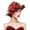 Wine #7, variant on Women's Elegant Faux Linen Tea Party Hat-Wide Sun Protection-Lightweight & Comfortable-11.81"-Black/White/Wine/Purple/Gray/Watermelon Red