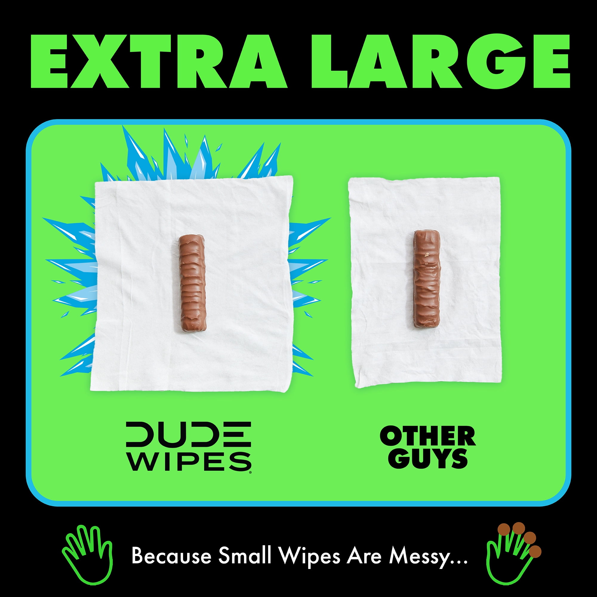 DUDE Wipes Flushable Wipes, XL Wet Wipes for at Home Use, MentHOLE XXtreme, 144 Count