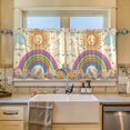thumbnail image 2 of Yayeee Kitchen Curtains Tier Set of 2 Light Filtering 57"x36" Over Sink Window Panels, Beige Rainbow, 2 of 7