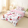 thumbnail image 2 of Homewish Western Cowgirl Boots Twin Comforter Sets,Cute Bowtie Bedding Set,White Pink,Pink Reversible,2-Piece,1 Comforter and 1 Pillowcase, 2 of 7