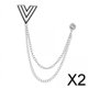 thumbnail image 1 of 2x Broche de Solapa para Hombre con Cadenas, Accesorios, Broche de Cadena, Joyería para Camisas, Vestido, Traje Profesional, Regalo para Novio Y Padre 2 piezas, 1 of 8
