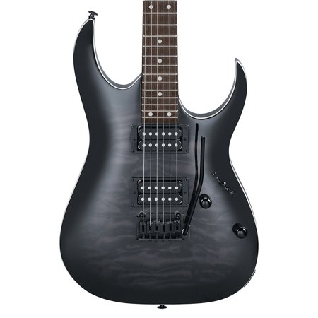 Ibanez RGA Gio Series GRGA120QA Electric Guitar, Treated New Zealand Pine Fretboard, Transparent Black Burst