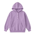 thumbnail image 6 of Unisex Botton Hoodie Boys Girls Lightweight, Toddler Girl Sweatshirt Full Zip, Light Kids Sweat Jackets With Hood Purple 5-6 Years, 6 of 6