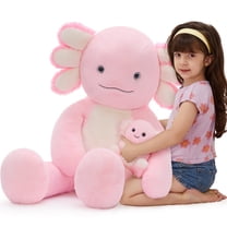 MorisMos Large Axolotl Stuffed Animals Plush, 39'' Giant Stuffed Axolotl Plush Toy with Baby