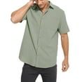 thumbnail image 3 of ONLYSHE Men's Casual Button Down Short Sleeve Dress Work Shirt Oxford Solid Stretch Shirts for Men, 3 of 8