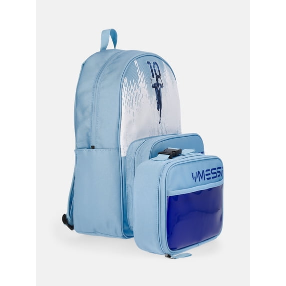 Messi Unisex Kids 16" Backpack with Lunch Box, 2-Piece Set, Blue 2