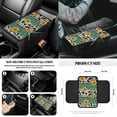 thumbnail image 6 of Renewold American Tribal Sunflower Cow Print Green Car Seat Covers Full Set, with Steering Wheel Safe Belt Cover Handbrake Set Coasters Garbage Bin Rear View Mirror Center Console Cover, 14 PCS, 6 of 7