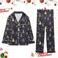 thumbnail image 2 of mgoYE Family Christmas Pajamas Matching Sets Silk Satin Plus Size Casual Pjs Matching Sets for Family, 2 of 6
