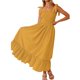 thumbnail image 2 of SAYOO - Vestido midi de verano para mujer, informal, con tirantes finos, sin mangas, de talle alto, fluido, línea A, largo SAYOO Estilo de ocio, 2 of 6