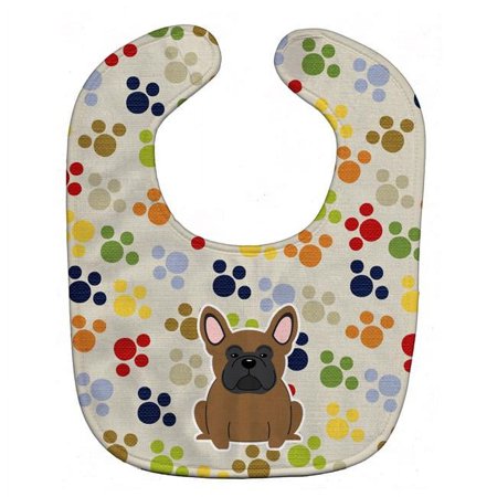 Pawprints French Bulldog Brown Baby Bib
