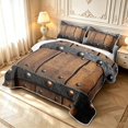 Erosebridal Rustic Wood Pattern Quilt King,Vintage Geometric King ...