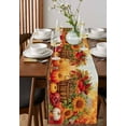 thumbnail image 4 of Orange Pumpkins Fall Burlap-Cotton Table Runner 72 Inches Long,Thanksgiving Sunflower Botanical Farmhouse Table Runners,Outdoor Dining Tablecloths Decor for Baby Shower Party Wedding 13x72, 4 of 9