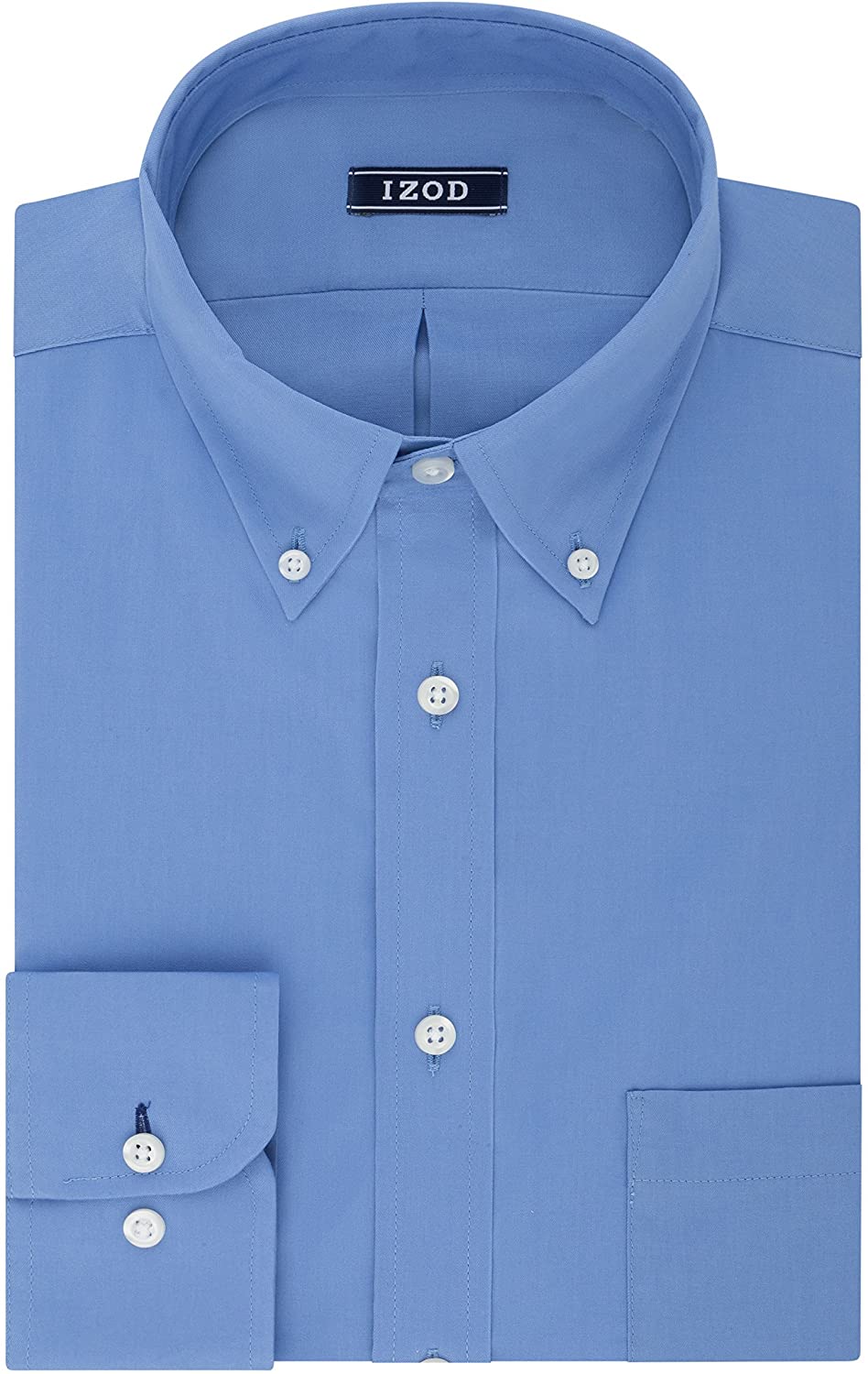 IZOD Men's Big Dress Shirts Stretch Tall Fit Solid, Cornflower Blue, 17