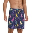 thumbnail image 2 of Fuzoiu Colorful Dinosaur Print Pajama Shorts for Men, Men's Pajama Bottoms,Mens Lounge Sleepwear,Pajama Pants with Pocket-3X-Large, 2 of 6