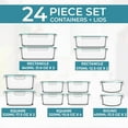 8 Cups / 63 Oz 4 Piece + 24 Pc Airtight Large Glass Food Storage