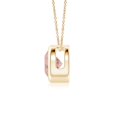 thumbnail image 2 of Angara Collier en Morganite Naturel - Pendentif Solitaire Rond en Morganite avec Lunette en Or Jaune 14K pour Femmes, 2 of 8