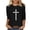 Black, variant on Women's Fashion Printed T-Shirt 3/4 Sleeve Blouse Easter Cross Print Round Neck Casual Loose Top Relaxed Fit, Black M