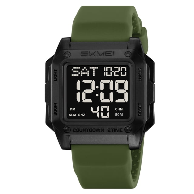 Digital Watch For Men Waterproof With Luminous Display Stopwatch Calendar Alarm 100 M Water Resistance For Hiking Camping Running Swimming