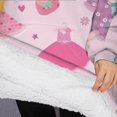 thumbnail image 3 of Oversized Wearable Blanket Hoodie,Pink Ballerina Princess Pattern Sherpa Blanket Hoodie with Super Pockets,Super Warm Fuzzy Pullover for Women & Men, 3 of 6