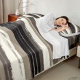 thumbnail image 4 of Manfei Abstract Brushstroke Stripe Queen Sheets, Neutral Tone Queen Sheet Sets, Beige Black, Black Reversible 4 Pieces1 Flat Sheet + 1 Fitted Sheet + 2 Pillowcases, 4 of 6