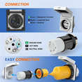 thumbnail image 2 of 30AMP RV Power Inlet Outlet Shore Power Kit W/Boot Cord Protector 125V NEMA L5-30P L5-30R Male Female Connector Plug, 2 of 4