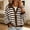 Coffee, variant on Fengqque Lady's Winter Long-sleeved Button-down Knitted Cardigan With Striped Sweater Coat