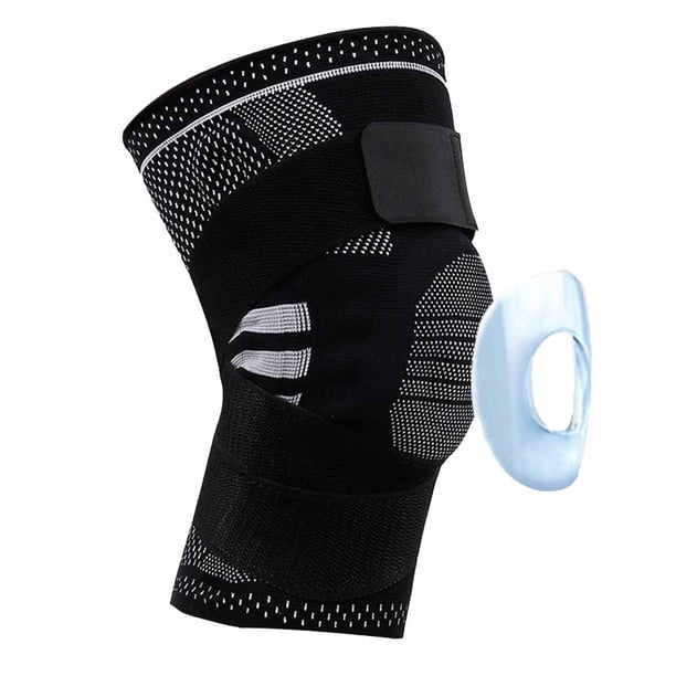 Rodillera de compresión para el dolor con almohadillas y correas de gel para rótula, protector de rodillera para correr