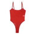 thumbnail image 6 of Hkoxplj Women's Sheer Mesh Thong Bodysuit Spaghetti Strap Square Neck See Through High Stretch Slim Fit Solid Color Bodysuit with Adjustable Straps Club Nightwear Party Outfit for Women, 6 of 9