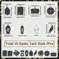 thumbnail image 2 of 1 Box 20pcs Tarot Charms Mixed Gothic Charms Halloween Black Enamel Alloy Celestial Mix Shaped Raven Coffin Polygon Magic Ouijas Charms For Jewelry Making Bracelet Party Accessories Supplies, 2 of 5