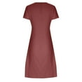 thumbnail image 4 of QIPOPIQ Robes pour Femmes avec Poches Manches Courtes Nouvelle Robe d'Été Unie à Boutons Double Robe à Col Rond Contrastant Offres 2023, 4 of 8