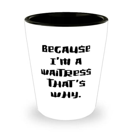 

Because I m a Waitress That s Why. Waitress Shot Glass Reusable Waitress Gifts Ceramic Cup For Friends
