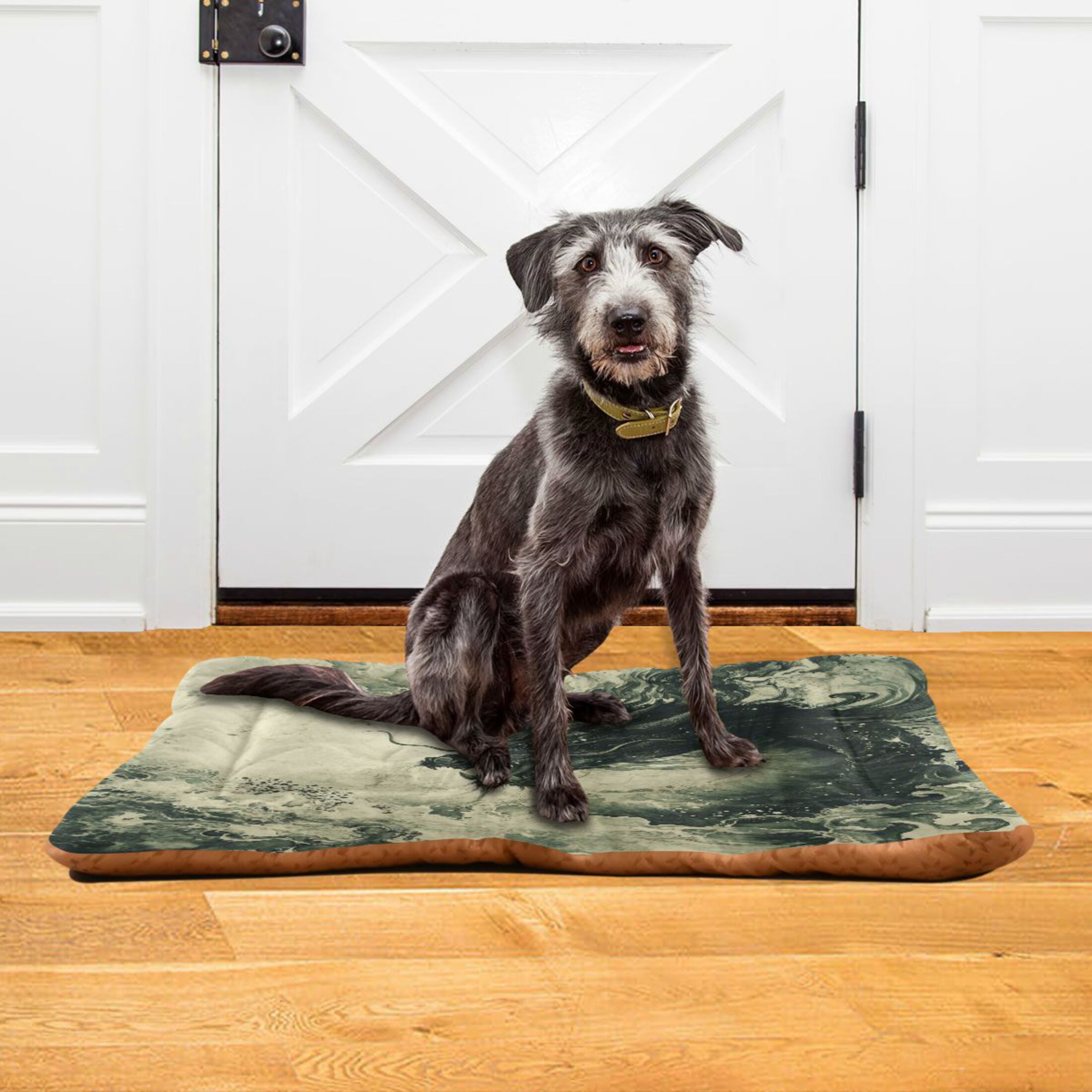 Qxltty Dark Green Dragon Ped Pad Wear-resistant and Hard to Bite Through Sleeping Pad for Small Medium Large Dogs Winter Pet Bed 36×24in