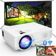 thumbnail image 1 of Projector with WiFi and Bluetooth, Upgrade Outdoor Projector, Mini Movie Projector Supports 1080P Synchronize Smartphone Screen by WiFi/USB Cable for Home Entertainment (WiFi), 1 of 8
