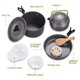 thumbnail image 4 of Juego de utensilios de cocina para acampar y senderismo, equipo de utensilios de cocina portátil para Picnic al aire libre, alúmina, 4 of 8