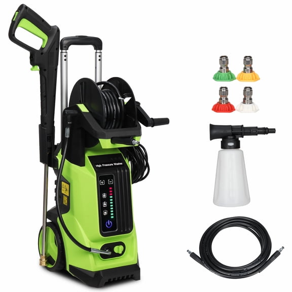 Zimtown High Pressure Washer Car Wash Machine, 3800PSI Max 2.6 GPM, 4 Quick Connect Nozzles, Soap Bottle