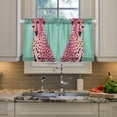 thumbnail image 2 of Yayeee Kitchen Curtains Tier Pair Light Filtering 27"x24" Rod Pocket Short Cafe Window Panel, Big Pink Cheetah, 2 of 7
