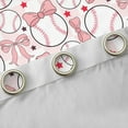 thumbnail image 4 of Manfei Teens Cartoon Baseball Black Out Curtains, Kawaii Stars Bowknot Curtains Pack of 2 (42x63 Each), Pink White Buffalo Bedroom Curtains, Black Out Curtains Home Decor, 4 of 6