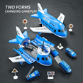 thumbnail image 3 of Children's Airplane Car Model Toys Inertial Model Simulation Planes Multifunctional Toys,Random 3 Cars,1 Helicopter,6 Road Signs Yellow, 3 of 6