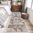 thumbnail image 5 of 2x6 Washable Runner Rug, Abstract Brown Non-Slip Hallway Runner for Entryway Kitchen Bedroom, Beige Triangle Geometric Modern Indoor Carpet Runner Floor Mat, 5 of 9
