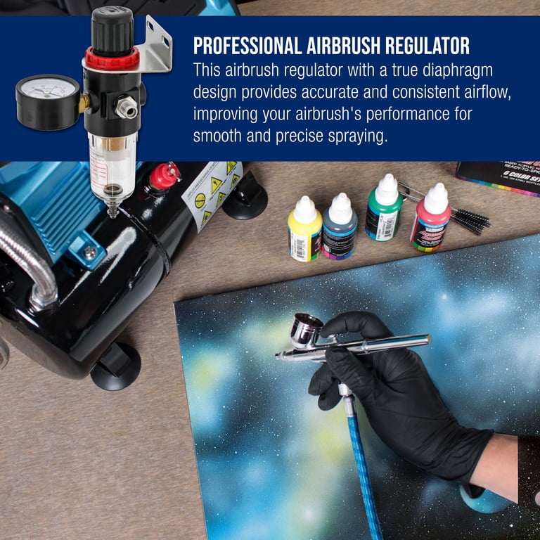 Premium Mini In-Line Airbrush Air Filter & Water Trap - 1/8 Inch Threads, Grip Style