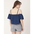 thumbnail image 2 of Moomaya Women Printed Off Shoulder Viscose Top, Ruffled Summer Crop Top, 2 of 8