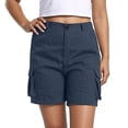 thumbnail image 3 of Horkkom Hiking Shorts Women Button Zipper Elastic Waist Cargo Shorts Running Athletic Travel Golf Shorts with Pockets XXL, 3 of 8