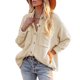 thumbnail image 1 of Chaqueta de manga larga para mujer, holgada, informal, de Color puro, con cuello vuelto, prendas de vestir con botones y bolsillo, 1 of 5